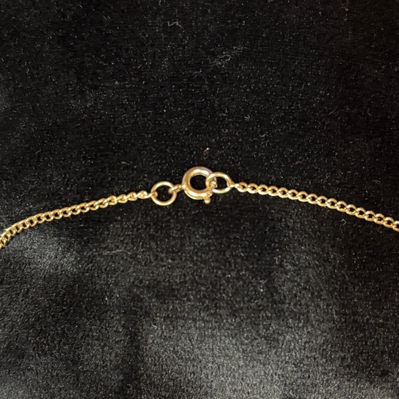 Vintage Gold Chain Necklace with Floral & Pearls Pendant - Picture 3 of 7